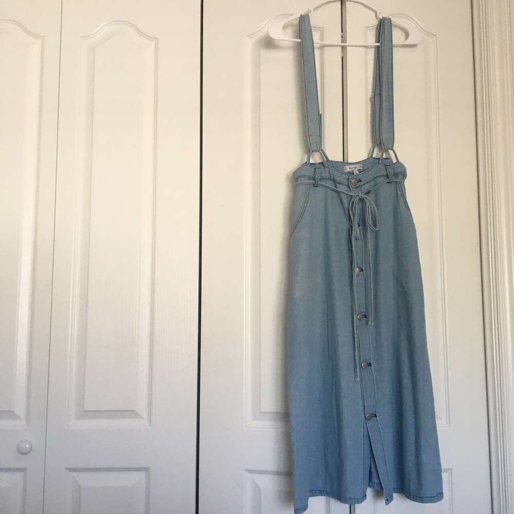 Lightweight denim midi skirt